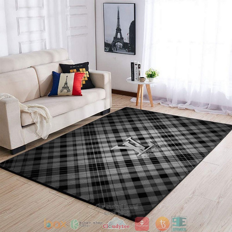 Louis Vuitton Lv Care Pattern Grey Rug Carpet Louis Vuitton Lv Care Pattern Grey Rug Carpet