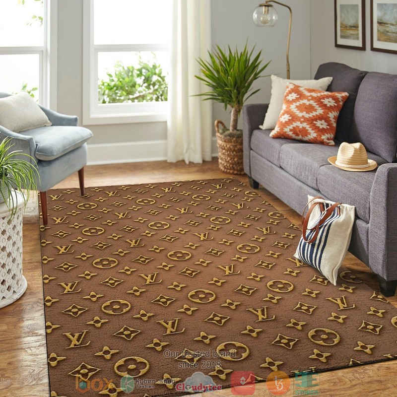 Louis Vuitton Lv Pattern Brown Simple Rug Carpet Louis Vuitton Lv Pattern Brown Simple Rug Carpet