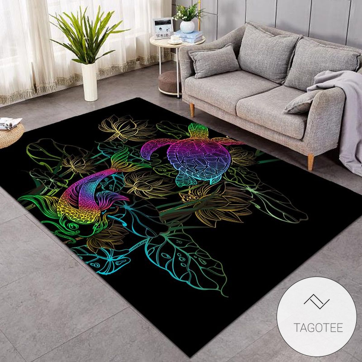 Magical Rainbow Tortoise Rug Living Room Carpet Magical Rainbow Tortoise Rug Living Room Carpet