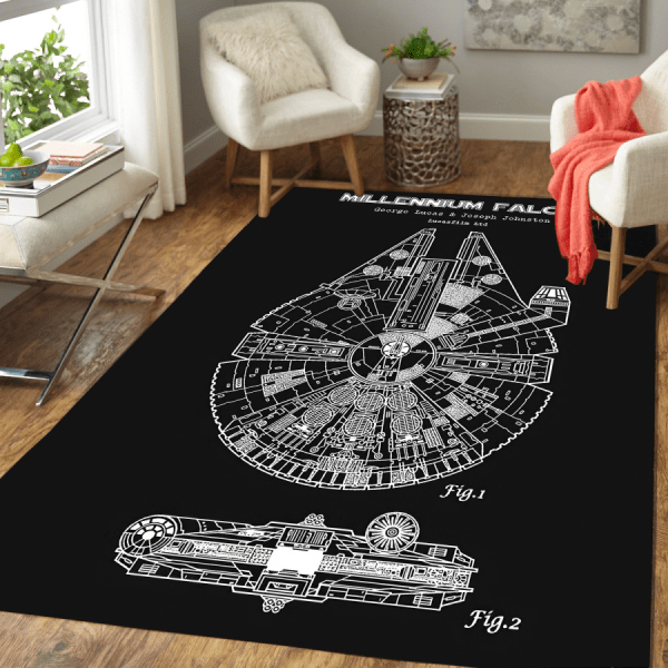 Millennium Falcon Star Wars Black Rug Millennium Falcon Star Wars Black Rug