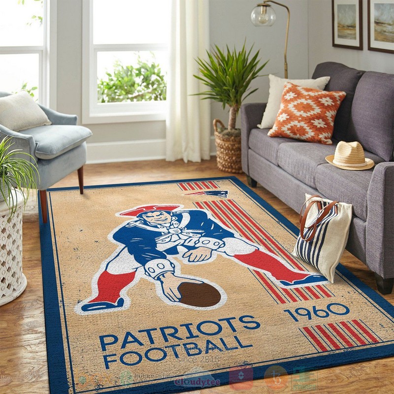 New England Patriots Nfl Team Logo Retro Area Rugs New England Patriots Nfl Team Logo Retro Area Rugs