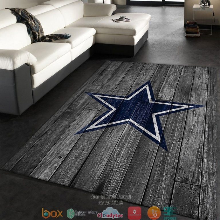 Nfl-Dallas-Cowboys-Team-Logo-Grey-Wooden-Rug-Carpet-1