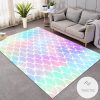 Pastel Fairy Tale Mermaid Scales Marble Rug Living Room Carpet