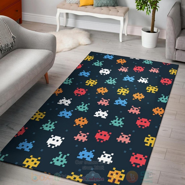 Pattern Print Virus Bacteria Inspired Rug Pattern Print Virus Bacteria Inspired Rug