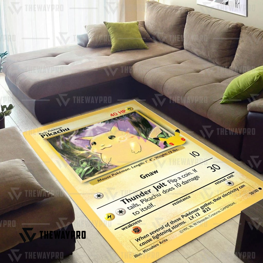 Pokemon Pikachu Card Rug Pokemon Pikachu Card Rug