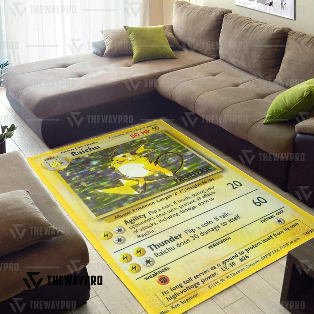 Pokemon Raichu Card Rug Pokemon Raichu Card Rug