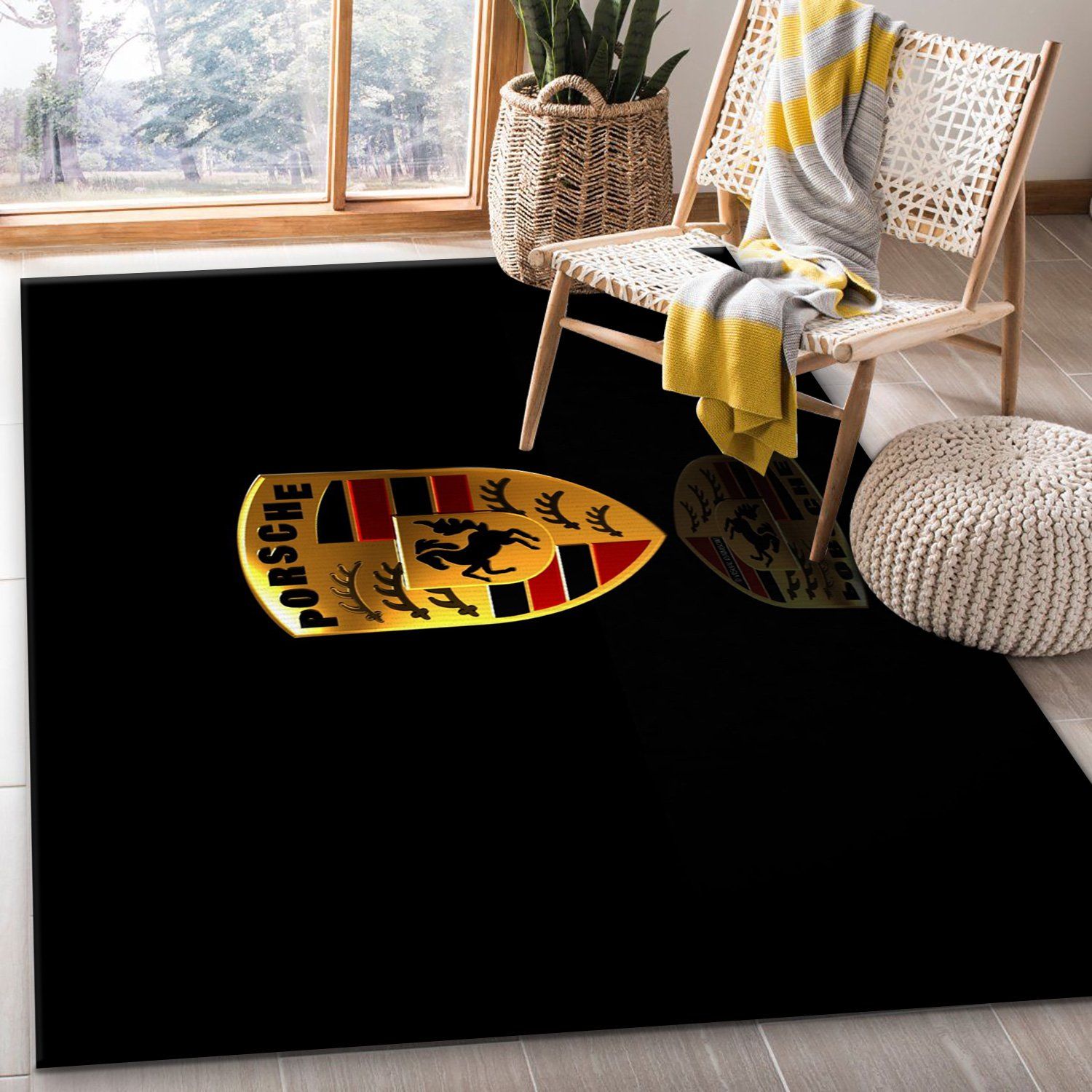 Porsche Logo Area Rug Living Room Rug Floor Decor Home Decor Porsche Logo Area Rug Living Room Rug Floor Decor Home Decor