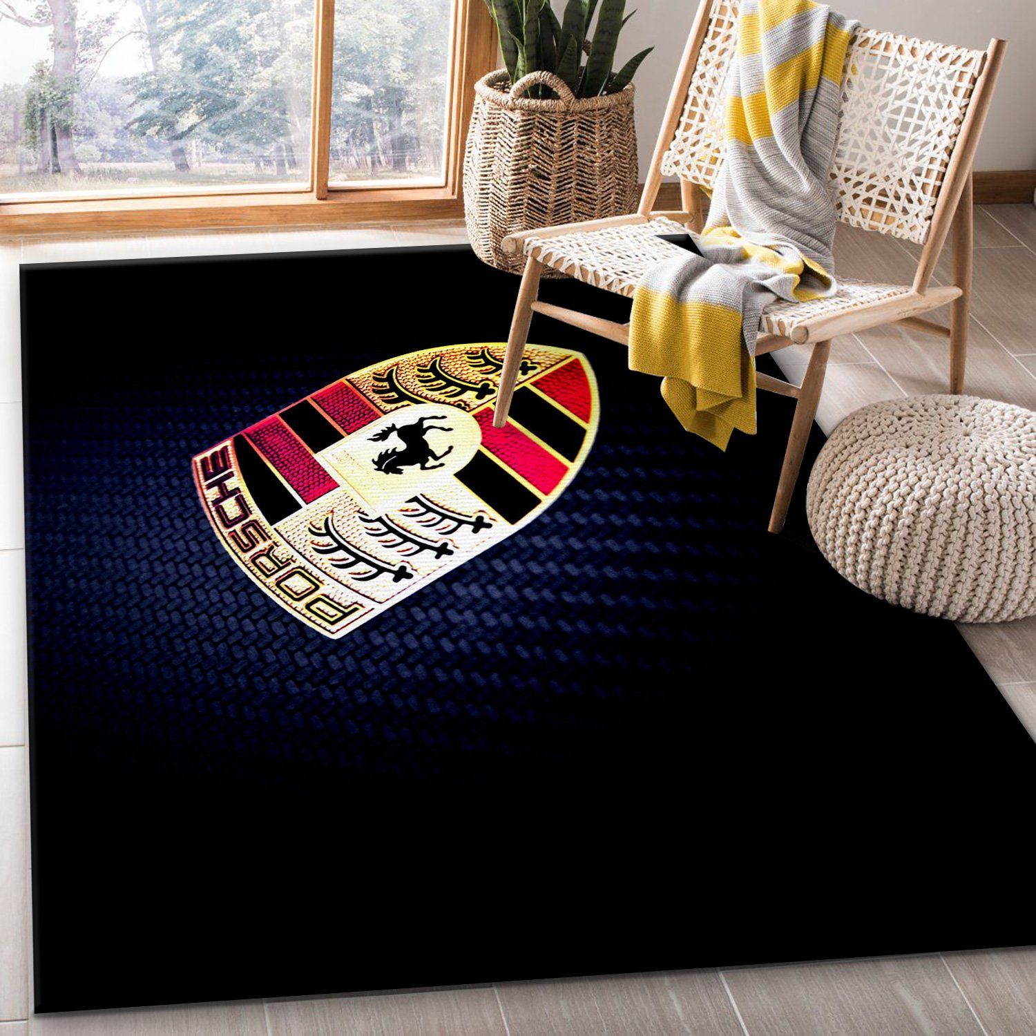 Porsche Logo Ver7 Area Rug Bedroom Rug Floor Decor Home Decor Porsche Logo Ver7 Area Rug Bedroom Rug Floor Decor Home Decor