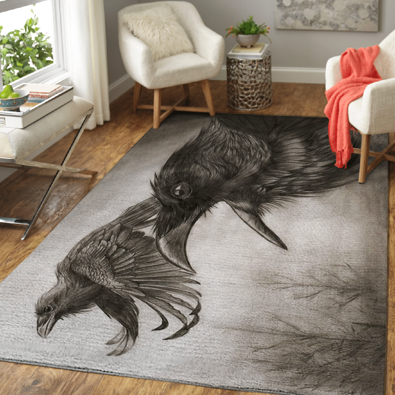 Raven-Of-Odin-–-Huginn-And-Muninn-–-Viking-Area-Rug-1