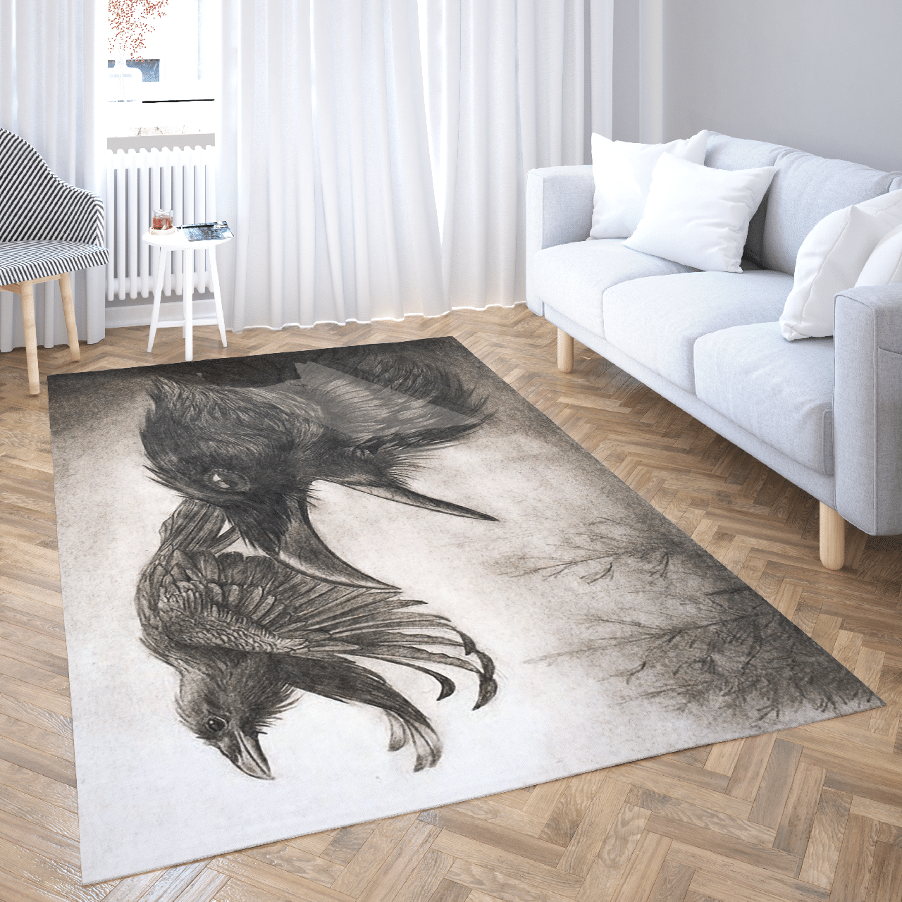 Raven Of Odin – Huginn And Muninn – Viking Area Rug Raven Of Odin – Huginn And Muninn – Viking Area Rug