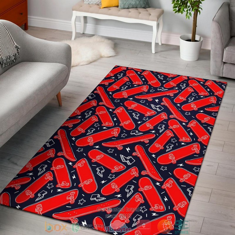 Red Skateboard Rug Carpet Red Skateboard Rug Carpet