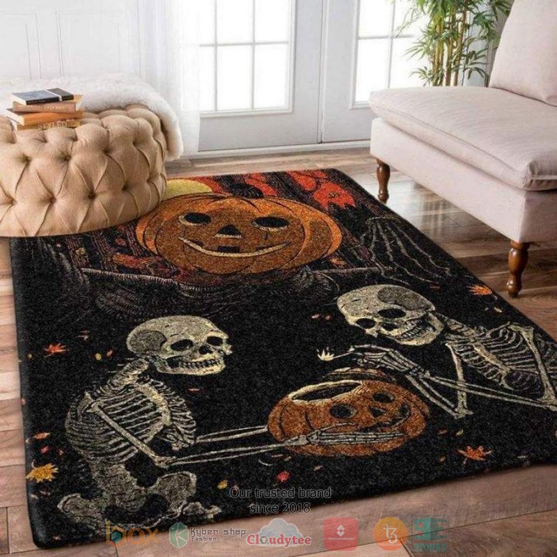 Skull Pumpkin Halloween Rug Skull Pumpkin Halloween Rug