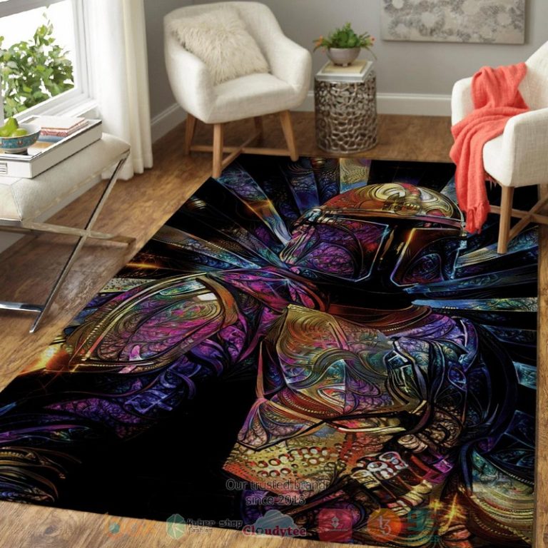 Star-War-The-Mandalorian-Art-Pink-Black-Rug-1