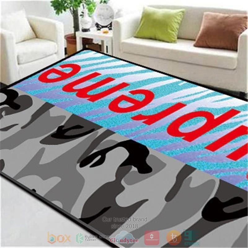 Supreme Fashion Brand Grey Camo Rug Supreme Fashion Brand Grey Camo Rug