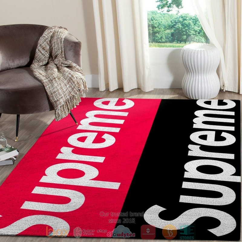 Supreme Fashion Brand Red Black Rug Supreme Fashion Brand Red Black Rug