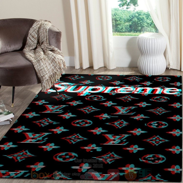 Supreme-Louis Vuitton Black-Light Inspired Rug Supreme-Louis Vuitton Black-Light Inspired Rug