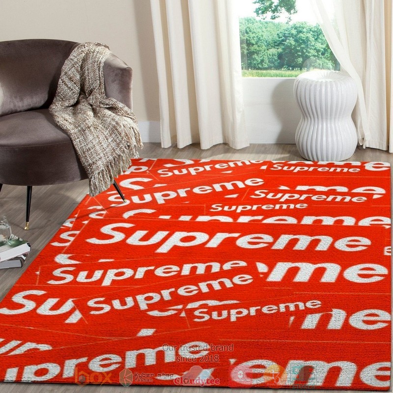 Supreme Luxury Brand Red White Rug Supreme Luxury Brand Red White Rug