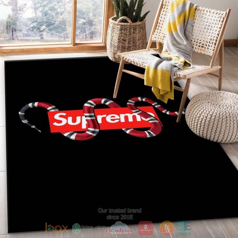 Supreme X Gucci Snake Black Rug Supreme X Gucci Snake Black Rug