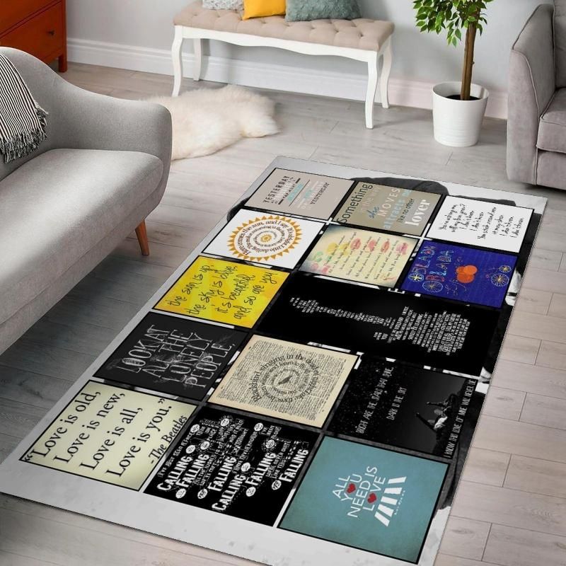 The Beatles Song V1 Living Rooms Area Rug Carpet The Beatles Song V1 Living Rooms Area Rug Carpet