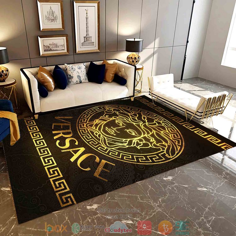 Versace Gold Patter Brown Rug Carpet Versace Gold Patter Brown Rug Carpet