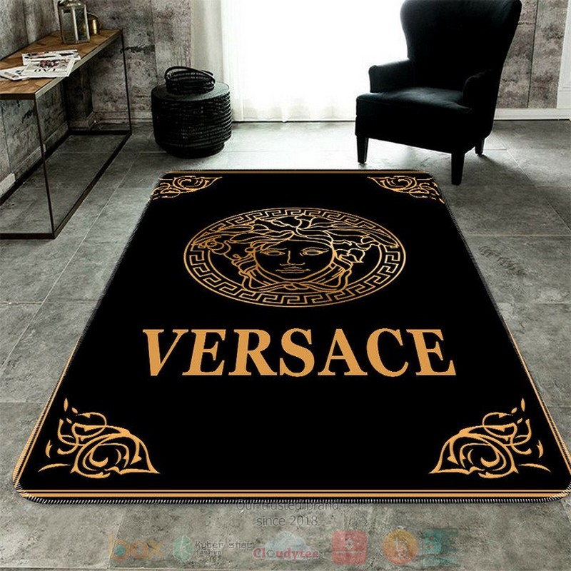 Versace High-End Logo Black Rectangle Rug Versace High-End Logo Black Rectangle Rug