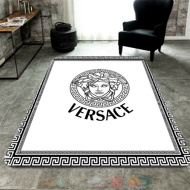 Versace High-End Logo White Rectangle Rug Versace High-End Logo White Rectangle Rug