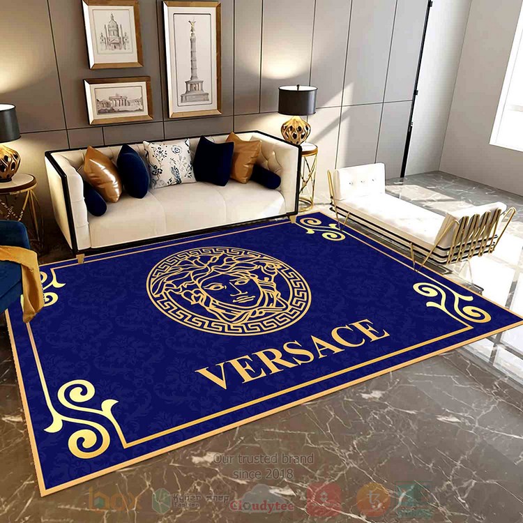 Versace Pattern Blue Inspired Rug Versace Pattern Blue Inspired Rug