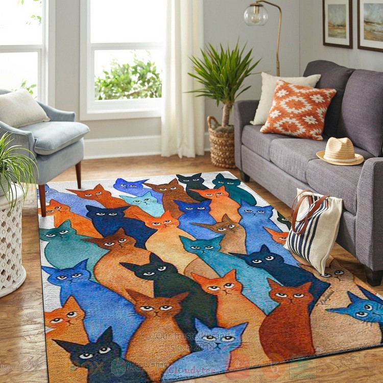 Whimsical Cats Color Inspired Rug Whimsical Cats Color Inspired Rug