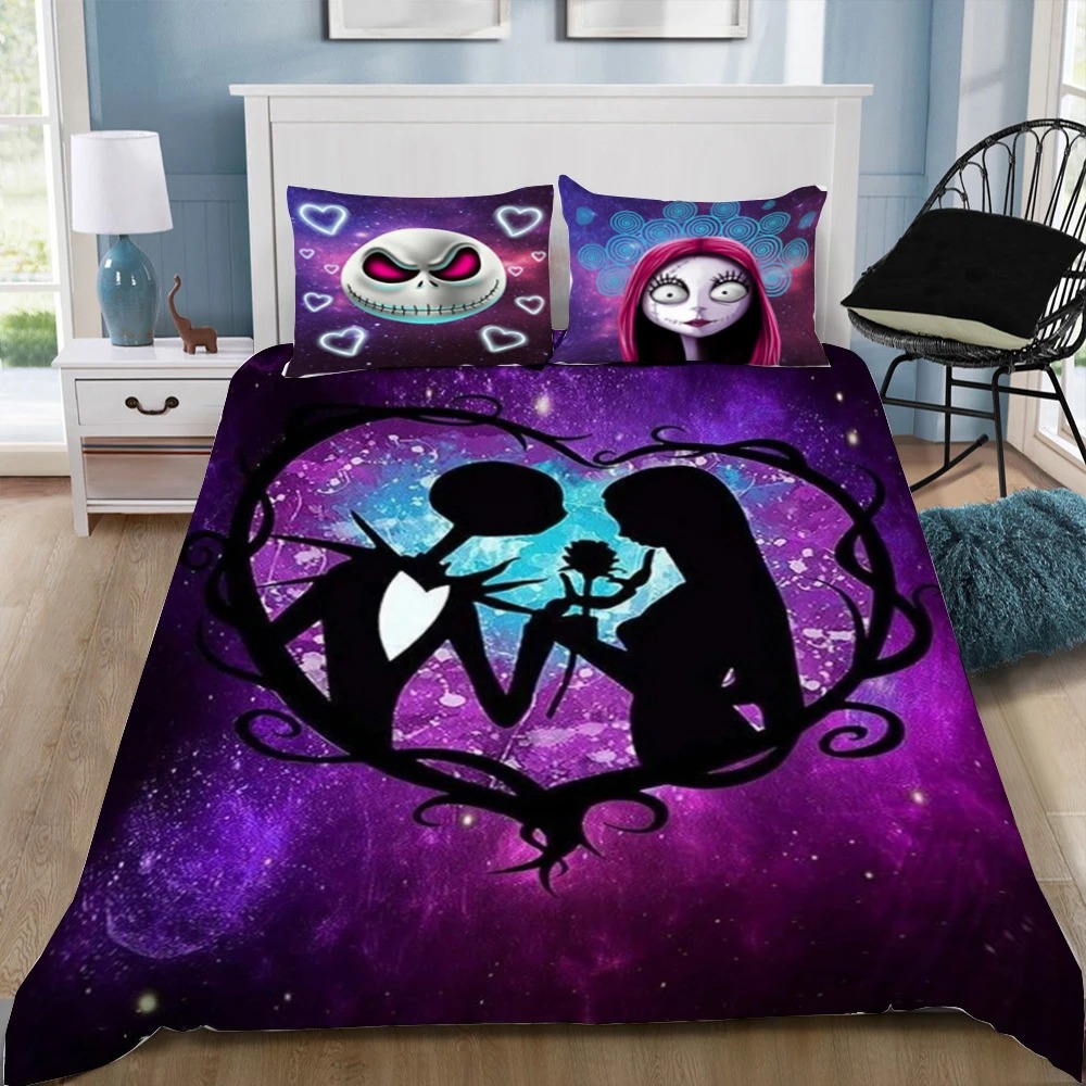 3D Nightmare Before Christmas Galaxy Together Forever Bedding Set 3D Nightmare Before Christmas Galaxy Together Forever Bedding Set