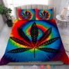420 Cannabis Art Colorful Rainbow Bedding Set
