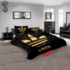Adidas Black Gold Symbol Full Print Bedding Set