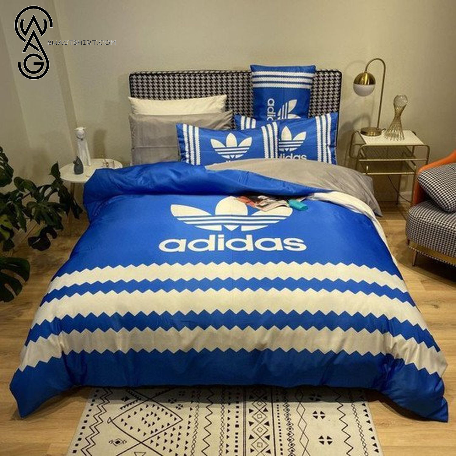 Adidas Blue Symbol Full Print Bedding Set Adidas Blue Symbol Full Print Bedding Set