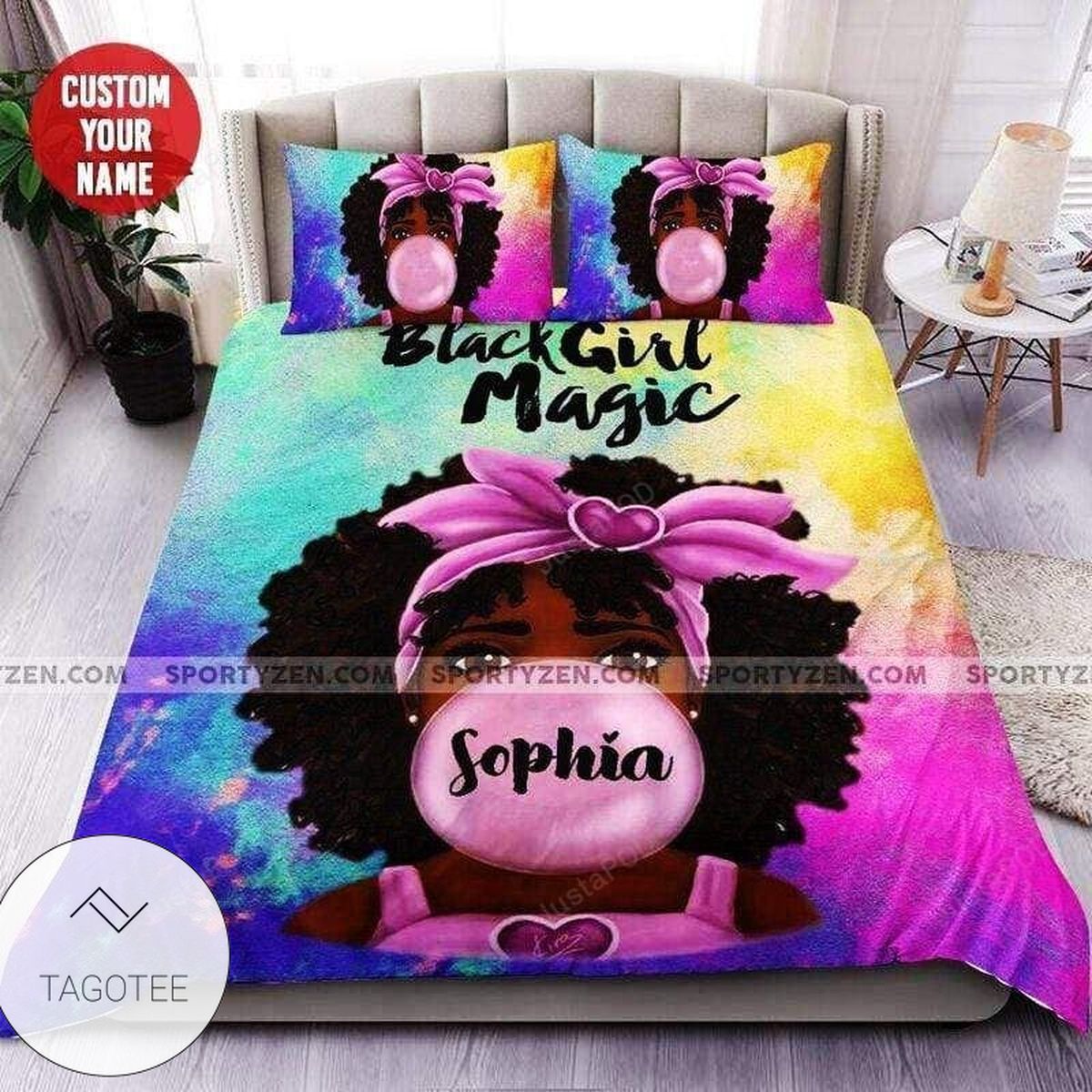 African American Black Baby Girl Magic Personalized Name Duvet Cover Bedding Set African American Black Baby Girl Magic Personalized Name Duvet Cover Bedding Set