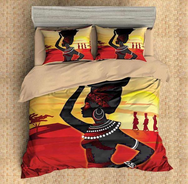 African Women Duvet Cover and Pillowcase Set Bedding Set African Women Duvet Cover and Pillowcase Set Bedding Set