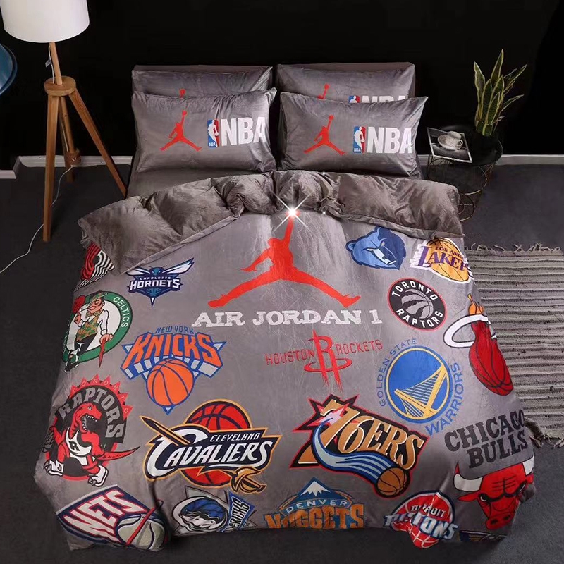 Air Jordan Nba Team Logos Bedding Set Air Jordan Nba Team Logos Bedding Set