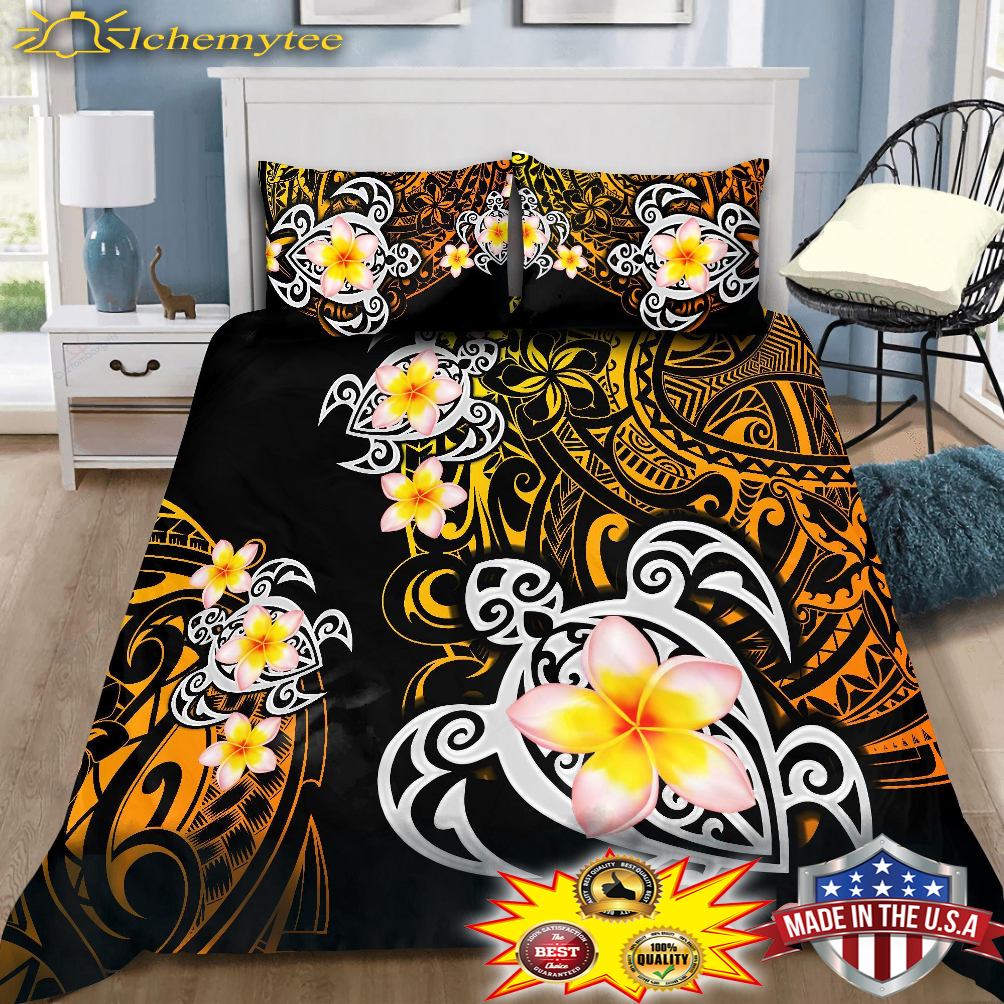 Amazing-Polynesian-Tattoo-Turtle-Bedding-Set-2