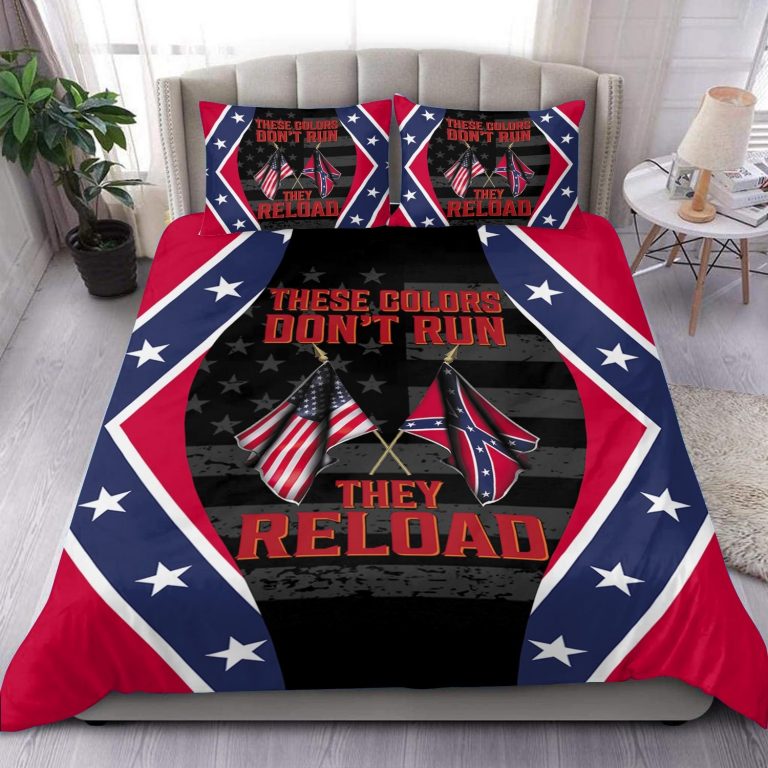 American-Flag-Confederate-These-Colors-DonT-Run-They-Reload-Bedding-Set-1