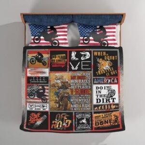 American Flag Motocross All Over Printed Bedding Set