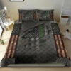 American Flag Veteran Thin Green Line Bedding Set