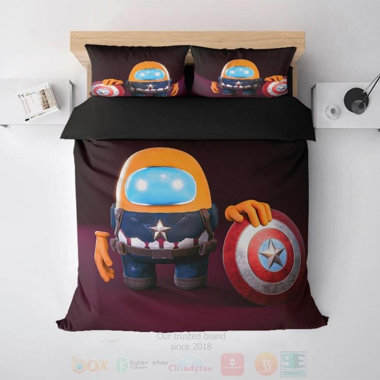 Among-Us-Captain-America-Shield-Crossover-Gaming-Bedding-Set-1