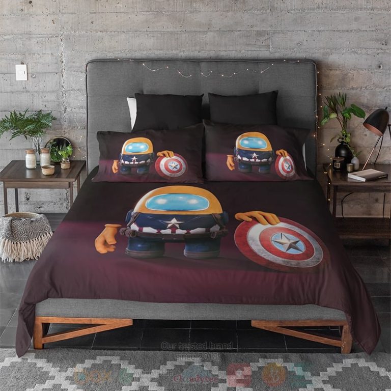 Among-Us-Captain-America-Shield-Crossover-Gaming-Bedding-Set-2