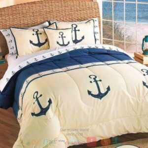 Anchor White Blue Bedding Set