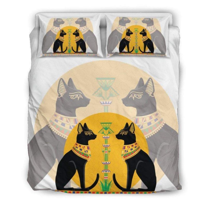 Ancient Egyptian Cats Duvet Cover and Pillowcase Set Bedding Set Ancient Egyptian Cats Duvet Cover and Pillowcase Set Bedding Set