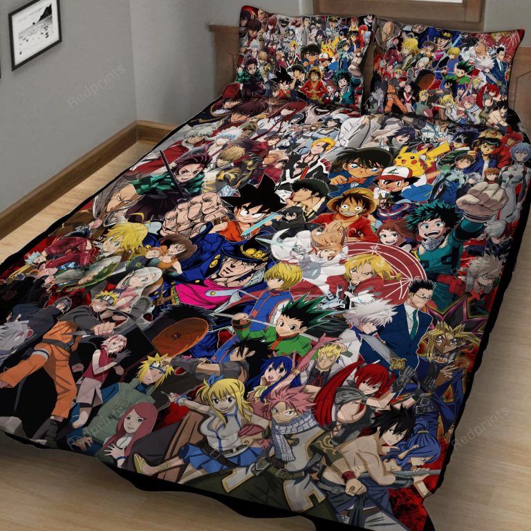 Anime-Characters-Dragon-Ball-Naruto-One-Piece-Bleach-Yu-Gi-Oh-My-Hero-Academia-Pokemon-Bedding-Set-1
