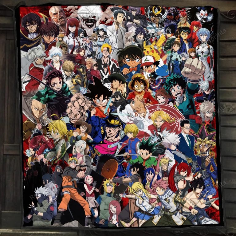 Anime-Characters-Dragon-Ball-Naruto-One-Piece-Bleach-Yu-Gi-Oh-My-Hero-Academia-Pokemon-Bedding-Set-2