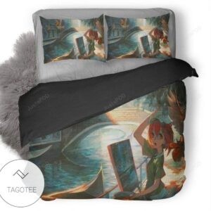 Anime Girl Doing Paiting Artwork Bedding Set