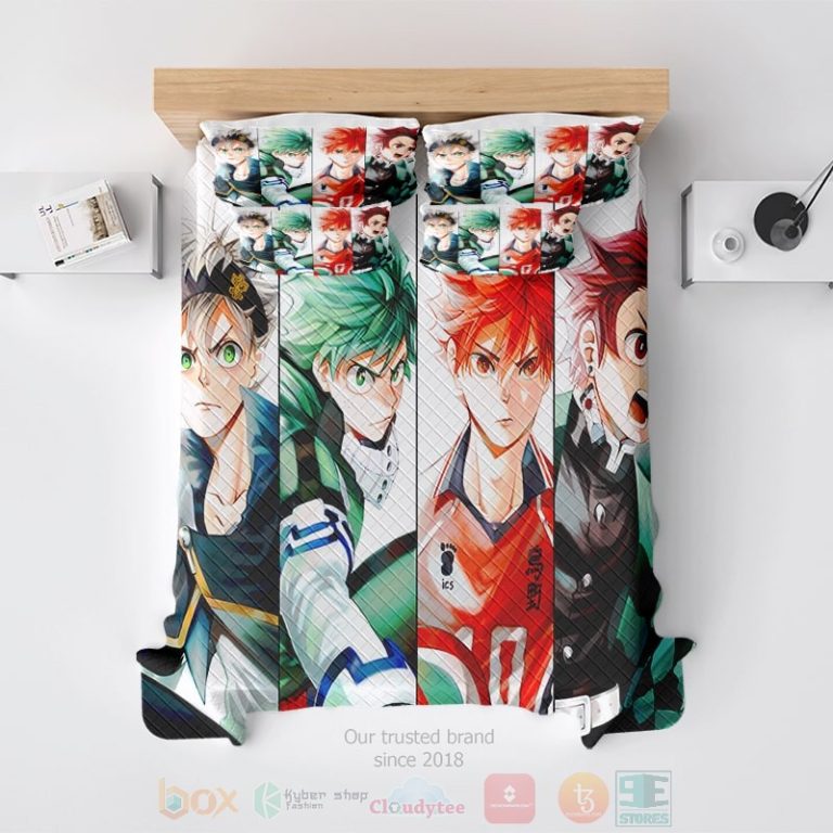 Anime-Legends-New-Generation-Embossed-Tanjiro-Hinata-Midoriya-Bedding-Set-2