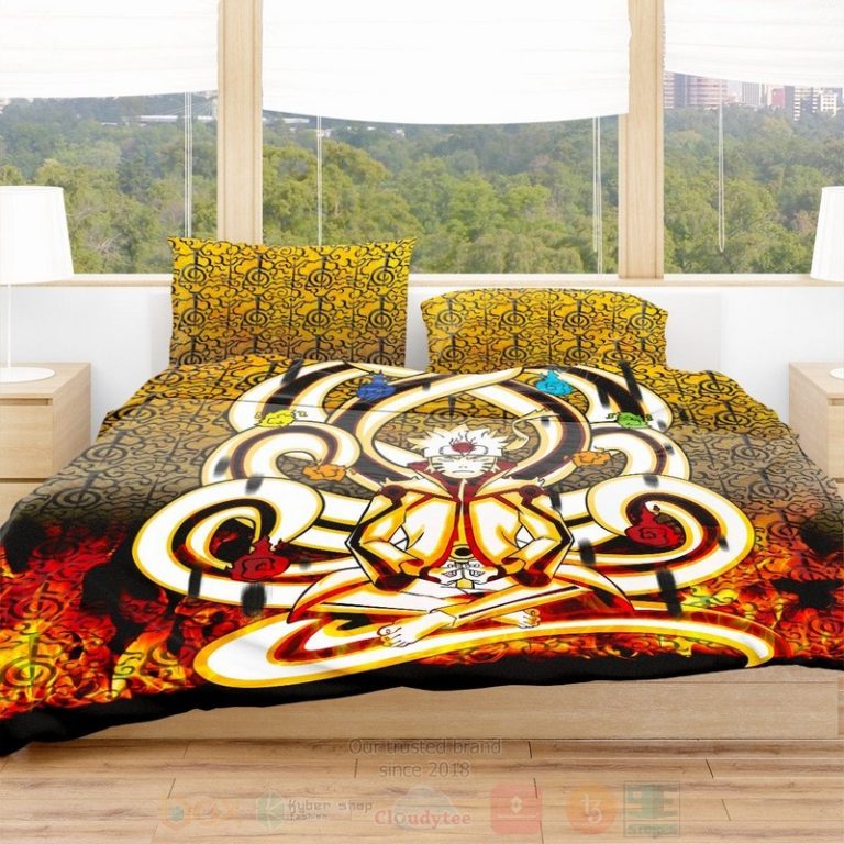 Anime-Naruto-Nine-Tails-Chakra-Mode-Bedding-Set-2