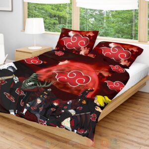 Anime Naruto Red Cloud Bedding Set