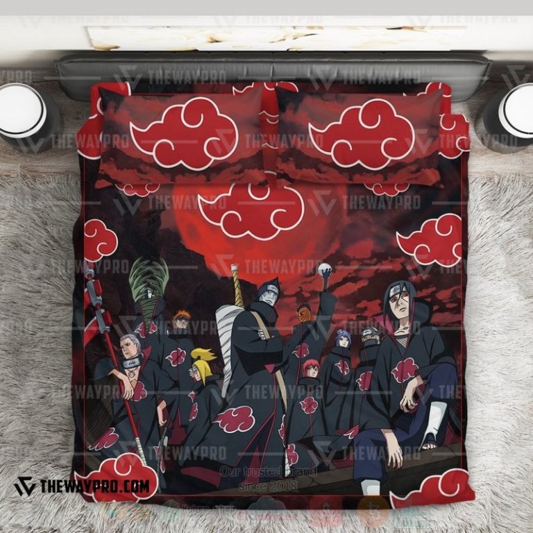 Anime-Naruto-Shippuden-Akatsuki-Group-Pattern-Custom-Bedding-Set-1